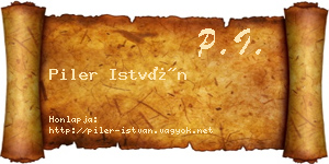 Piler István névjegykártya
